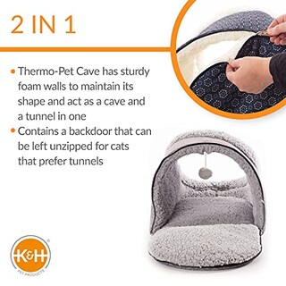 Foto 3 | Foto 3 | Cama Para Gatos K&h Pet Products Thermo-pet Cave Heated Grey - Venta Internacional.