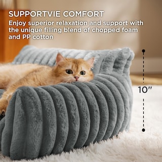 Foto 3 | Foto 3 | Sofá Para Mascotas, Bonito Sofá Con Forma De Gato, Forro Polar De Pana, Gris - Venta Internacional.