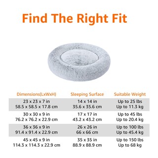 Foto 3 | Foto 3 | Cama Para Mascotas Amazon Basics Donut De Piel Sintética Para Perro, Color Gris, 58 X 58 Cm - Venta Internacional.