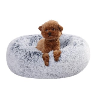 Foto 5 | Foto 5 | Cama Para Mascotas Amazon Basics Donut De Piel Sintética Para Perro, Color Gris, 58 X 58 Cm - Venta Internacional.