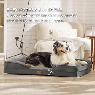 Foto 5 | Foto 5 | Cama Para Perros Bedsure Orthopedic Xl Para Perros Extragrandes, Color Gris Oscuro - Venta Internacional.