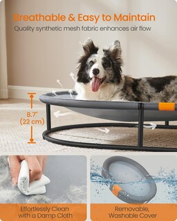 Foto 5 | Foto 5 | Cama Para Perros Feandrea Elevated Para Perros Pequeños Y Grandes, Color Gris - Venta Internacional.
