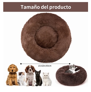 Foto 4 | Foto 4 | Cama De Felpa, Cama Para Perro Y Gato (diámetro 60cm Café)