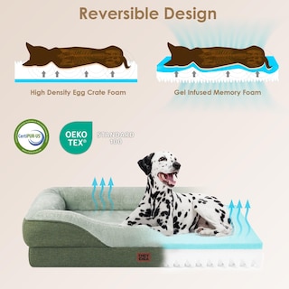 Foto 2 | Foto 2 | Cama Para Perros Eheyciga De Espuma Viscoelástica Para Tamaño Mediano, Impermeable, Verde - Venta Internacional.