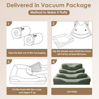 Foto 7 | Foto 7 | Cama Para Perros Eheyciga De Espuma Viscoelástica Para Tamaño Mediano, Impermeable, Verde - Venta Internacional.
