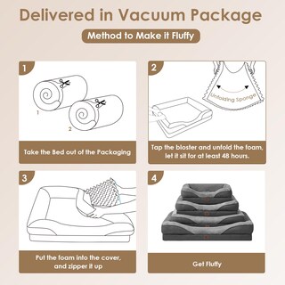 Foto 7 | Foto 7 | Cama Para Perros Eheyciga De Espuma Viscoelástica Xxl Para Perros Extragrandes, Color Gris - Venta Internacional.