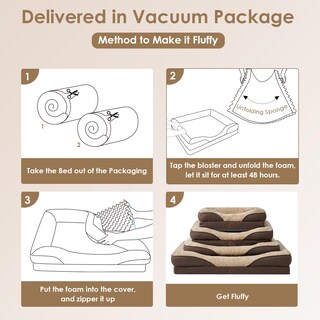 Foto 7 | Foto 7 | Cama Para Perros Eheyciga Memory Foam Xl, Ortopédica, Impermeable, 48 X 35 X 7.5 Pulgadas - Venta Internacional.