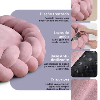 Foto 3 | Foto 3 | Cama Redonda Para Perro Y Gato Esquimal Rosa Chica Antiestrés