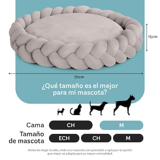 Foto 5 | Foto 5 | Cama Redonda Para Perro Y Gato Esquimal Beige Mediana Antiestrés