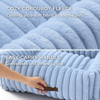 Foto 3 | Foto 3 | Cama Para Perros Lavable Ortopédica Forro Polar De Pana Azul - Venta Internacional.
