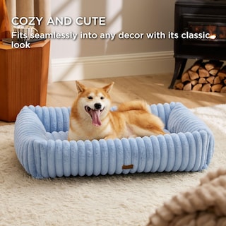 Foto 4 | Foto 4 | Cama Para Perros Lavable Ortopédica Forro Polar De Pana Azul - Venta Internacional.