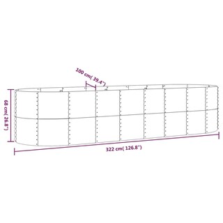 Foto 7 | Foto 7 | Cama De Jardín Elevada Vidaxl De Acero Con Recubrimiento En Polvo Tamaño Grande Gris - Venta Internacional.