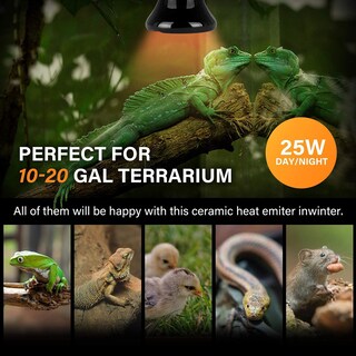 Foto 4 | Foto 4 | Bombilla De Cerámica Con Emisor De Calor Para Reptiles, 25 W, Color Negro, Paquete De 2 - Venta Internacional.