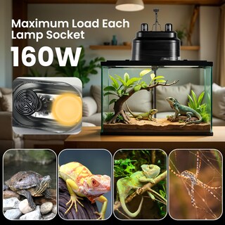 Foto 2 | Foto 2 | Lámpara Para Reptiles Simple Deluxe Con Doble Cúpula, 160 W Como Máximo - Venta Internacional.