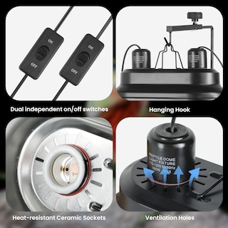 Foto 3 | Foto 3 | Lámpara Para Reptiles Simple Deluxe Con Doble Cúpula, 160 W Como Máximo - Venta Internacional.