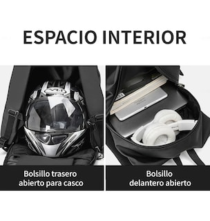 Foto 3 | Foto 3 | Bolsa De Casco Lab.g De Mochila Para Motociclistas Negro