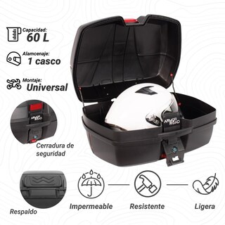 Foto 3 | Foto 3 | Caja Trasera Maleta Baul Moto 60l Universal Alta Calidad