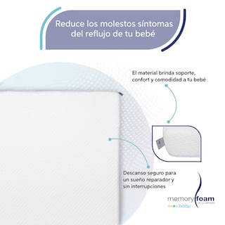 Foto 3 | Foto 3 | Colchón Memory Foam Cuna Antirreflujo 130 X 70 X 12 A 6 Cm