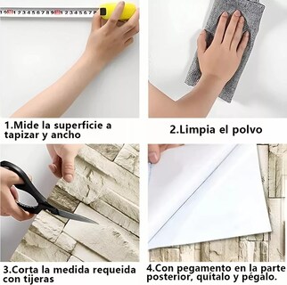 Foto 4 | Foto 4 | Papel Tapiz Autoadherible BELUG Estilo 3D Ladrillo de Piedra 6 M