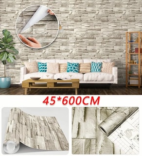Foto 5 | Foto 5 | Papel Tapiz Autoadherible BELUG Estilo 3D Ladrillo de Piedra 6 M