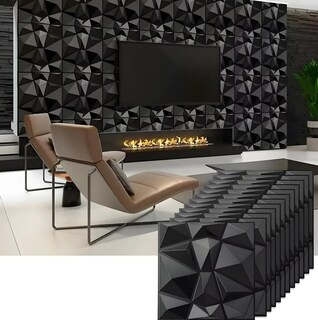 Foto 1 | Foto 1 | Paneles Decorativos 3d Para Pared Pvc 20 Piezas Color Negro