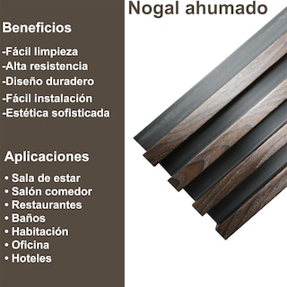 Foto 4 | Foto 4 | Lambrín Panel Decorativo Madera Wpc Nogal Ahumado 145 x 17 cm 12 Piezas