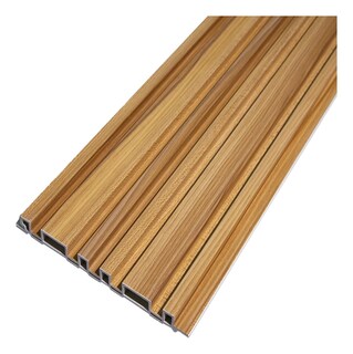 Foto 1 | Foto 1 | 6 Piezas Lambrín Decorativo Wpc Tipo Madera Café Maple Interior Y Exterior Panel Acanalado 3d 96x15.9cm