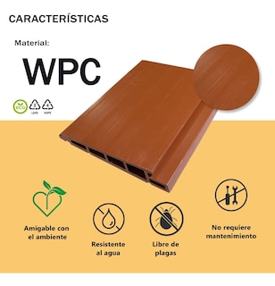 Foto 3 | Foto 3 | 6 Pieza De Deck Interior Y Exterior | Paneles Wpc Tipo Madera | Material Wpc