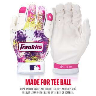 Foto 5 | Foto 5 | Guantes De Bateo Franklin Sports Mlb Grow To Pro Kids, Color Rosa - Venta Internacional.