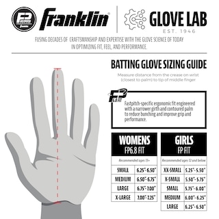 Foto 6 | Foto 6 | Guantes De Bateo De Sóftbol Franklin Sports Cfx Fp Para Mujer, Talla M - Venta Internacional.
