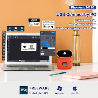 Foto 4 | Foto 4 | Rotuladora Phomemo M110 Portátil Con Bluetooth, Térmica, Naranja - Venta Internacional.