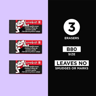 Foto 3 | Foto 3 | Borrador Sakura Sumogrip B80 Block B80, Tamaño Pequeño, Negro, Paquete De 3 - Venta Internacional.