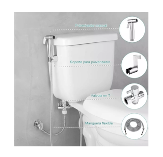 Foto 3 | Foto 3 | Rociador De Bidé Inodoro Baño De Acero Inoxidable A Prueba De Fugas Plata