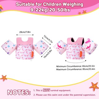 Foto 3 | Foto 3 | Chaleco De Natación Moko Para Niños Pequeños Flotadores Para Niños De 20 A 30 A 50 Libras Alas De - Venta Internacional.