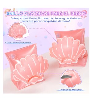 Foto 2 | Foto 2 | Flotador Salvavidas Inflable Niño Anillo De Natación 1-5años Color Rosa-concha