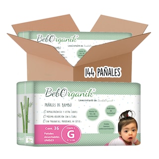 Foto 2 | Foto 2 | Pañales Desechables De Bambú Para Bebés – Etapa 4: Grande 144 Pañales