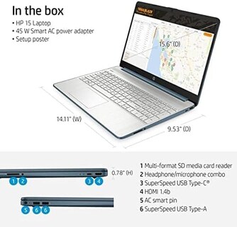 Foto 6 | Foto 6 | Laptop Hp Portátil De 15,6 Pulgadas, Pantalla Hd, Intel Quad-core De 16 Gb/128 Gb - Venta Internacional.