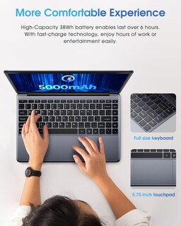 Foto 5 | Foto 5 | Ordenador Portátil Chuwi Herobook Pro De 14,1 Pulgadas, 8 Gb De Ram Y 256 Gb Ssd, Windows 11 - Venta Internacional.