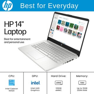 Foto 2 | Foto 2 | Ordenador Portátil Hp 14 Hd Display Intel Celeron 16 Gb Ram 640 Gb Plata - Venta Internacional.