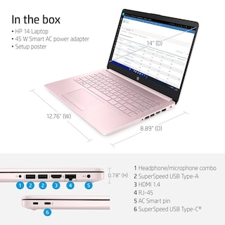 Foto 3 | Foto 3 | Laptop Hp Portable 14'' Hd Intel Quad-core 8gb Ram 64gb Rosa - Venta Internacional.