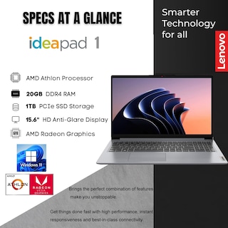 Foto 2 | Foto 2 | Ordenador Portátil Lenovo Ideapad De 15 6 Pulgadas Hd Amd Athlon Silver 3050u De 20 Gb - Venta Internacional.