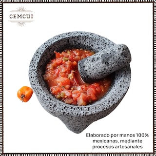 Foto 4 | Foto 4 | Molcajete Tradicional de Piedra Volcánica (16 cm de diámetro) + Tejolote CEMCUI