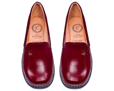 Foto 7 | Foto 7 | Mocasín Enco Footwear Rojo Piel Borrego Horma Amplia Cómodo Diario para Mujer