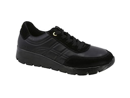Sneaker Casual Triples Flow De Piel Marcia 37030 Color Negro Para Mujer