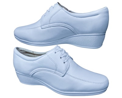 Foto 2 | Foto 2 | Zapatos de Enfermería de Piel en Blanco para Mujer