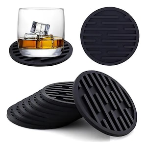 Foto 1 | Foto 1 | 8 Xtellar Portavasos Para Mesa De Silicona Posavasos Negros Grandes