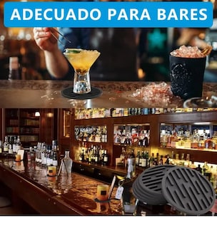 Foto 4 | Foto 4 | 8 Xtellar Portavasos Para Mesa De Silicona Posavasos Negros Grandes