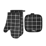 Guantes Agarraderas Cocina Belug Negro De Cuadros