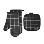 Guantes Agarraderas Cocina Lab.g Negro De Cuadros