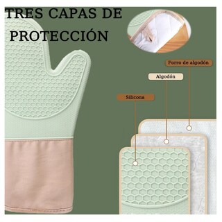 Foto 4 | Foto 4 | Guantes de Horno de Silicona Belug Verde 8 Piezas